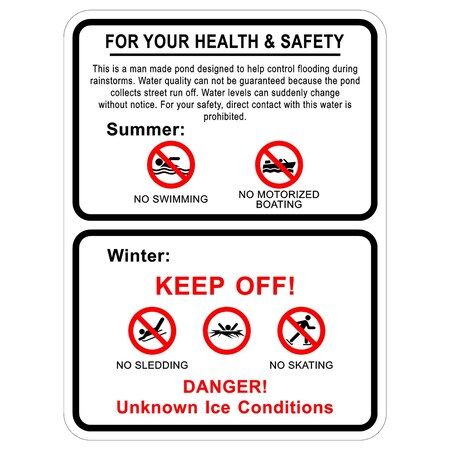 Sign Solutions Usa For Your Health & Safety, Aluminum, 24 in x 18 in DCS08HWT1824CUS00113